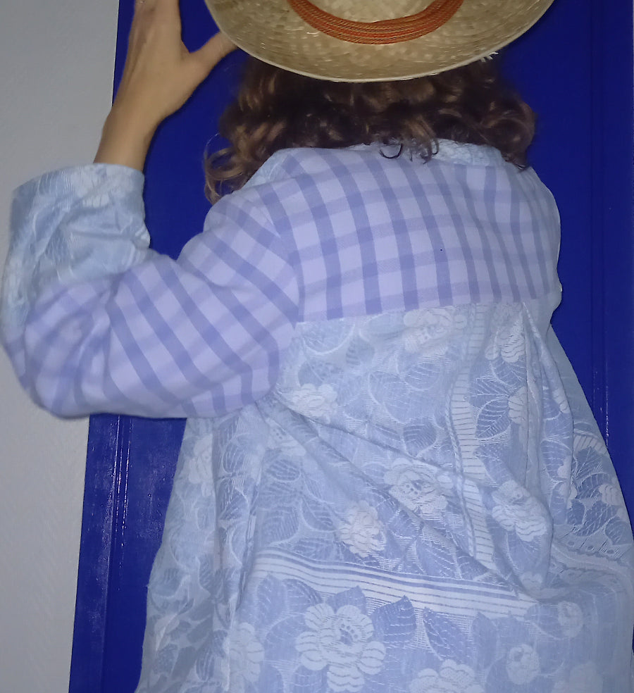 Cesaria cotton jacket side view displaying handmade construction
