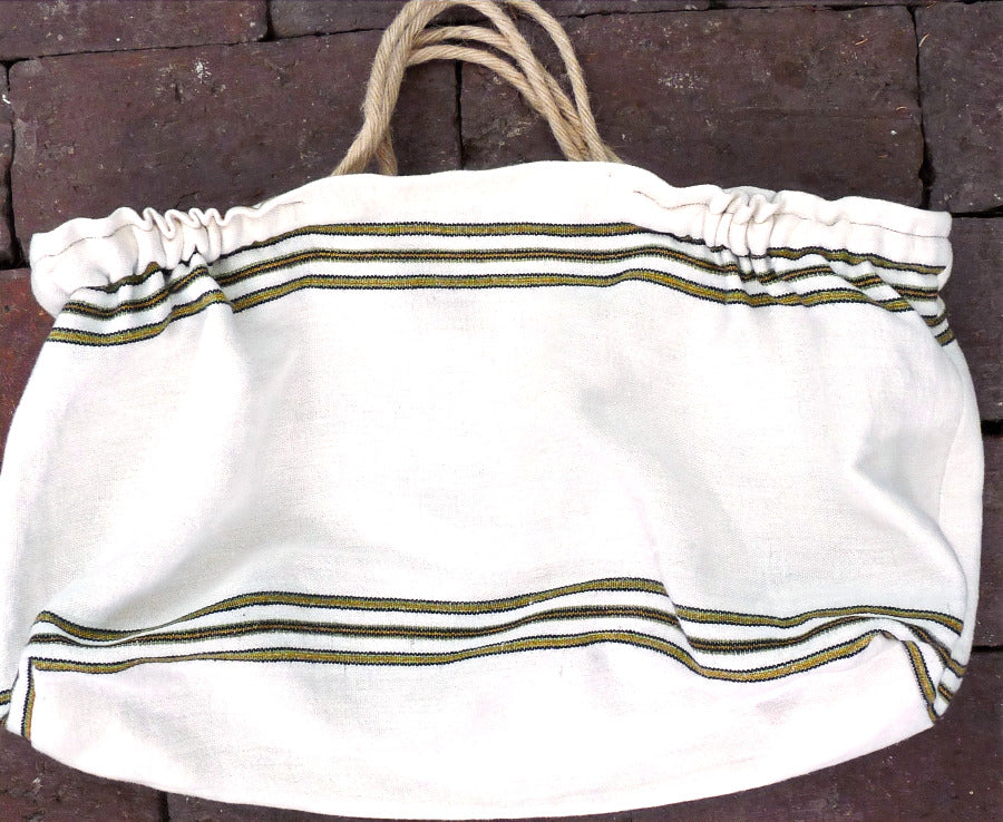 Cala Torta bag detail showing authentic Mallorcan textile from Bujosa
